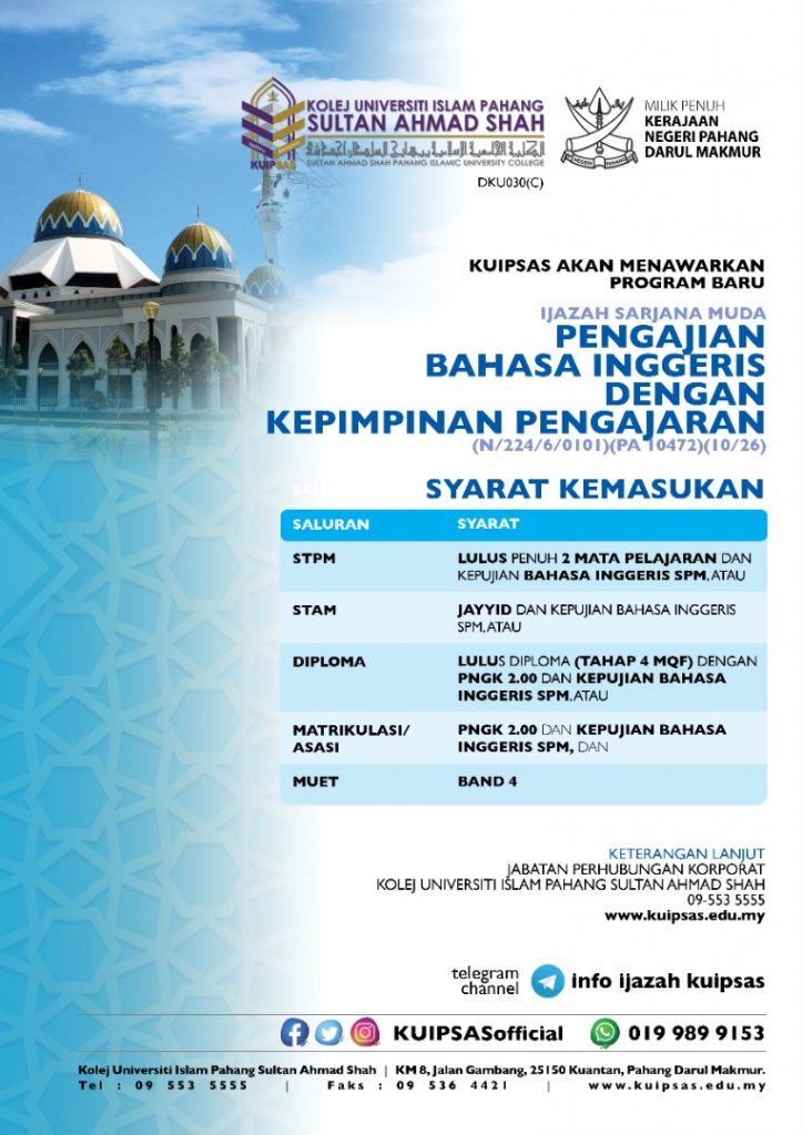 IJAZAH SARJANA MUDA PENGAJIAN BAHASA INGGERIS DENGAN KEPIMPINAN PENGAJARAN